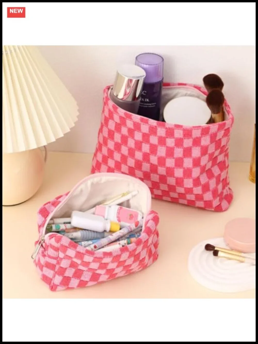 Large Capacity Makeup Bag Set with Pencil Case, Travel Toiletry Organizer,